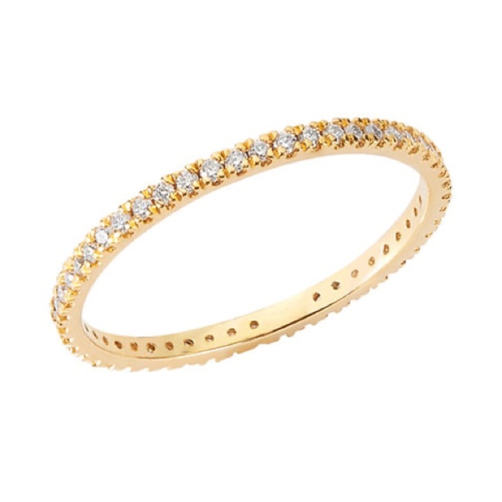 BLOOMTINE 14K Gold Illuminess™ French Pavé Vermeil Stacker Eternity Wedding Ring